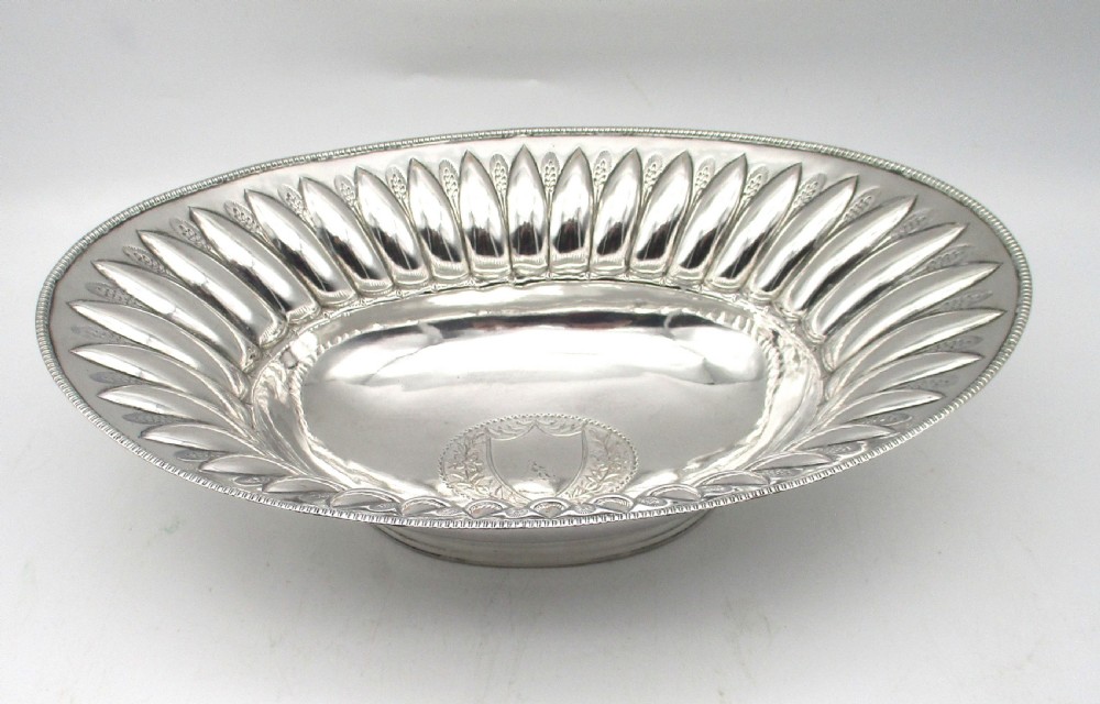 Old Sheffield Plated Basket Bowl with Crest by Holy & Parker c1804 View II
