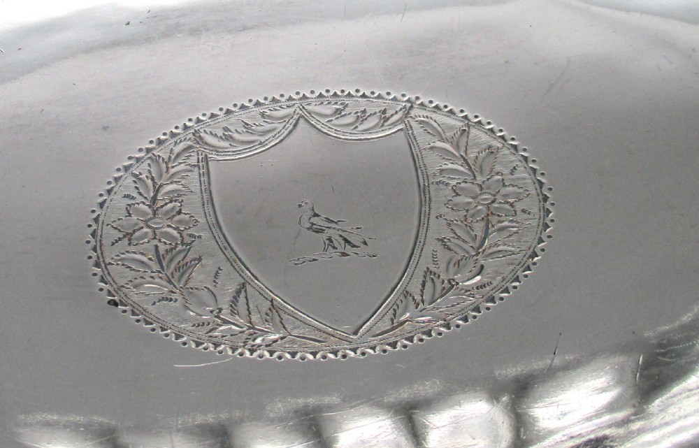 Old Sheffield Plated Basket Bowl with Crest by Holy & Parker c1804 View V