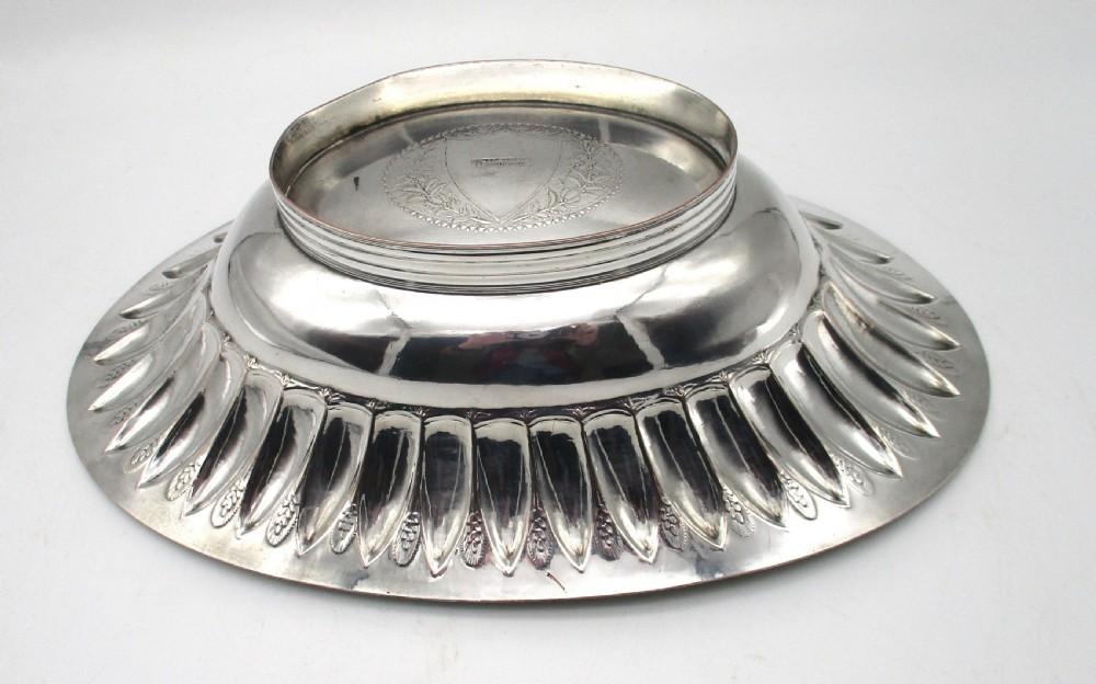 Old Sheffield Plated Basket Bowl with Crest by Holy & Parker c1804 View VIII