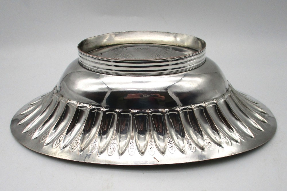 Old Sheffield Plated Basket Bowl with Crest by Holy & Parker c1804 View XI