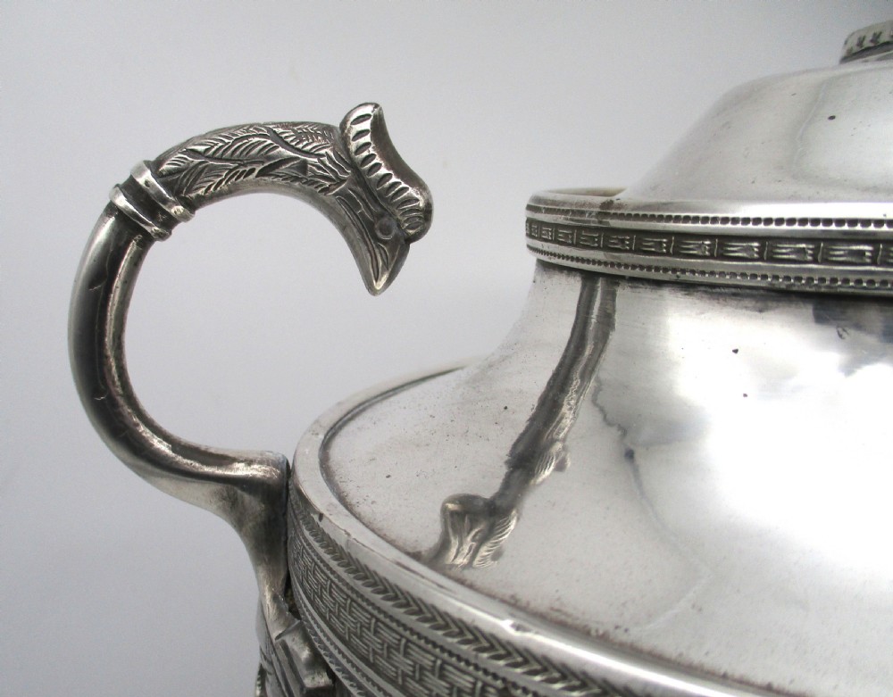 Superb Old Sheffield Plate Egyptian Revival Samovar Tea Urn c1810 View VIII