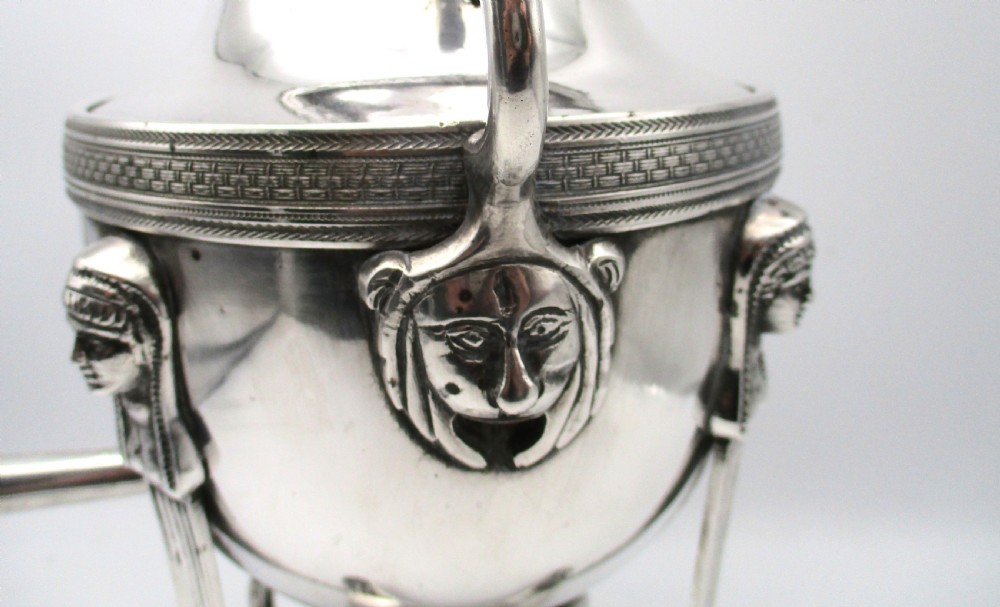 Superb Old Sheffield Plate Egyptian Revival Samovar Tea Urn c1810 View XI