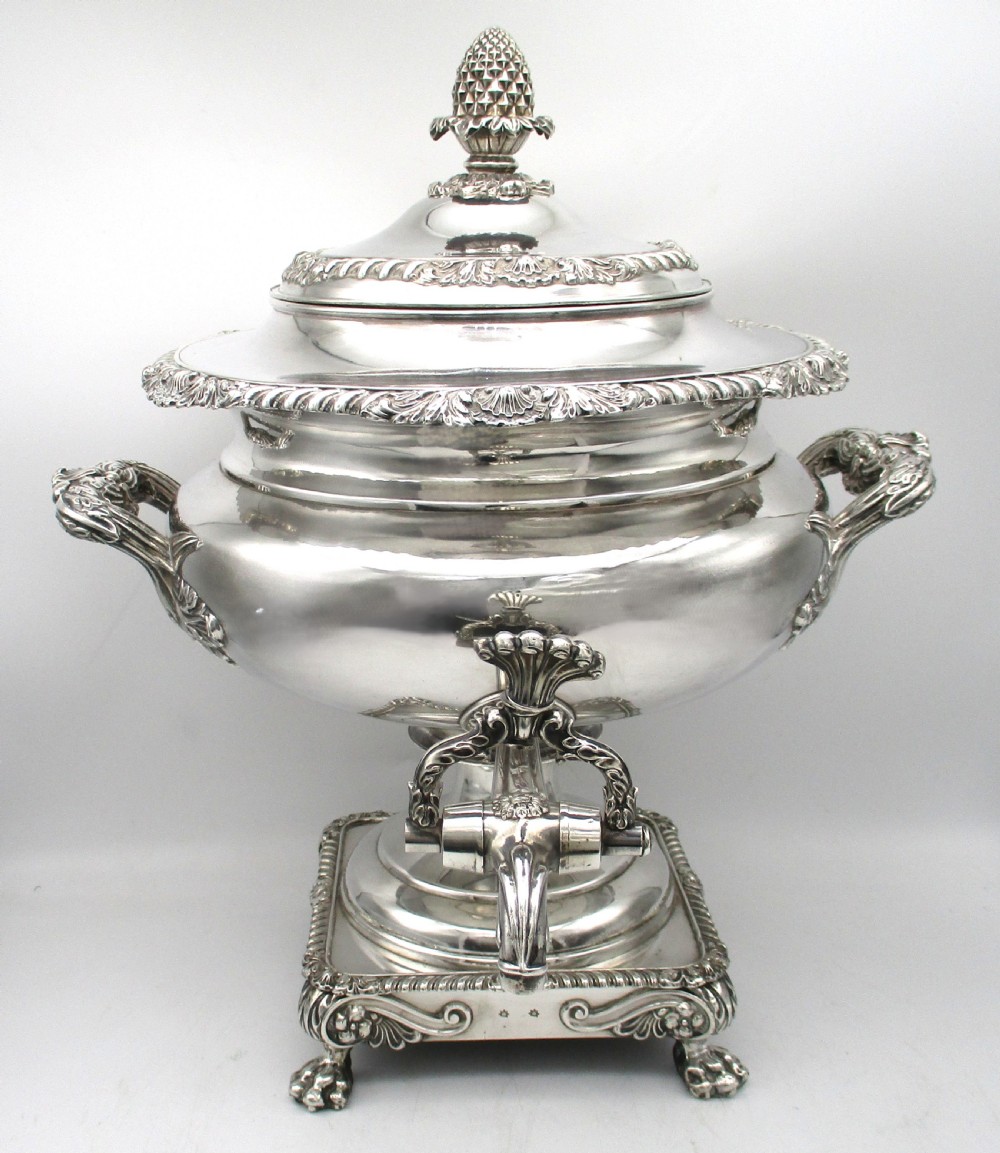 Large Old Sheffield Plated Tea Urn Samovar by Matthew Boulton View II