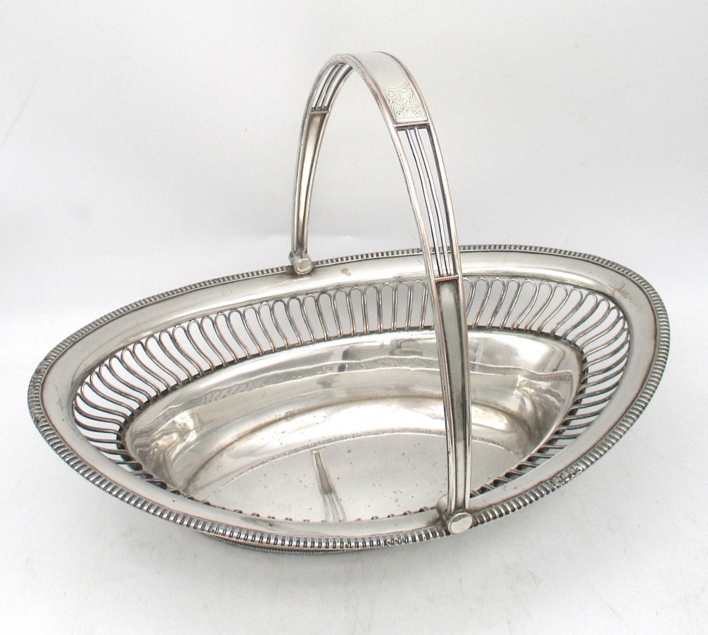 Old Sheffield Plate Wirework Basket c1800