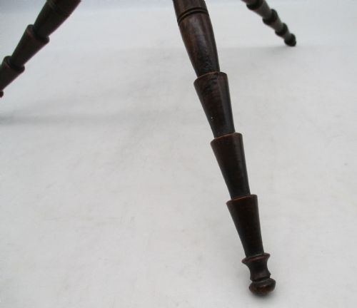 A Georgian turned dark mahogany fire cat featuring six radiating spoked arms attached to a central turned baluster hub. View III