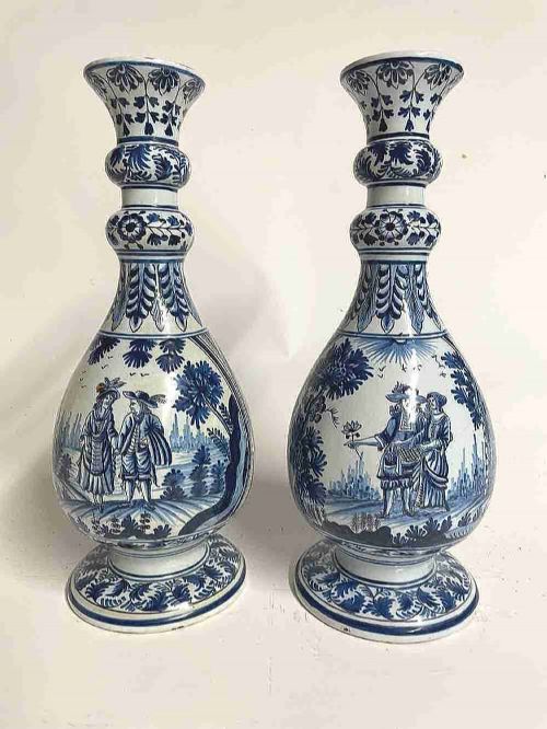 Pair of Antique Delft Vases