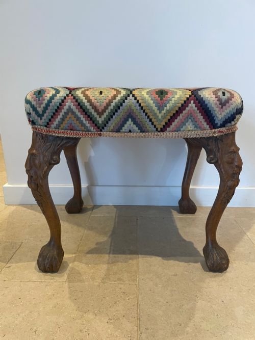 ANTIQUE VICTORIAN OAK STOOL - ADDITIONAL PHOTO 4