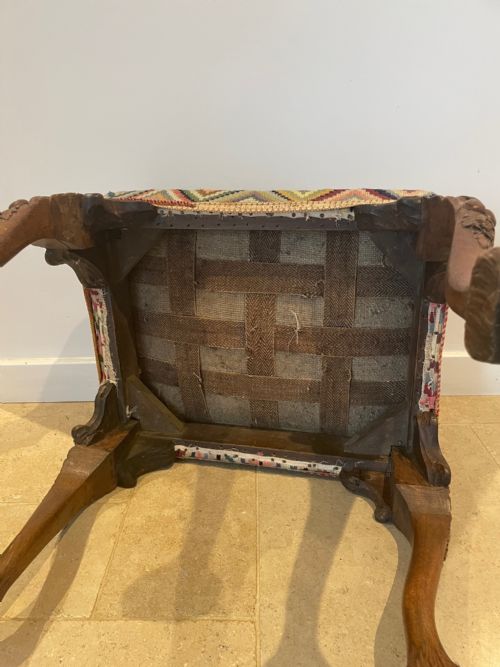 ANTIQUE VICTORIAN OAK STOOL - ADDITIONAL PHOTO 5
