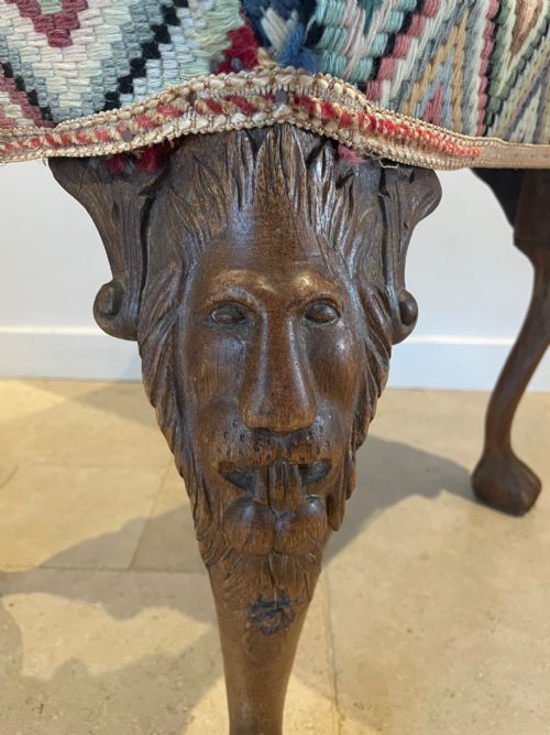 ANTIQUE VICTORIAN OAK STOOL - ADDITIONAL PHOTO 7
