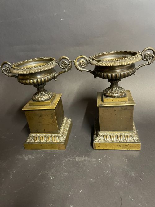 Pair of Regency Bronze Urns.