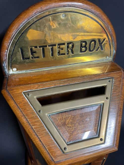 VICTORIAN OAK COUNTRY HOUSE LETTER BOX - ADDITIONAL PHOTO 1