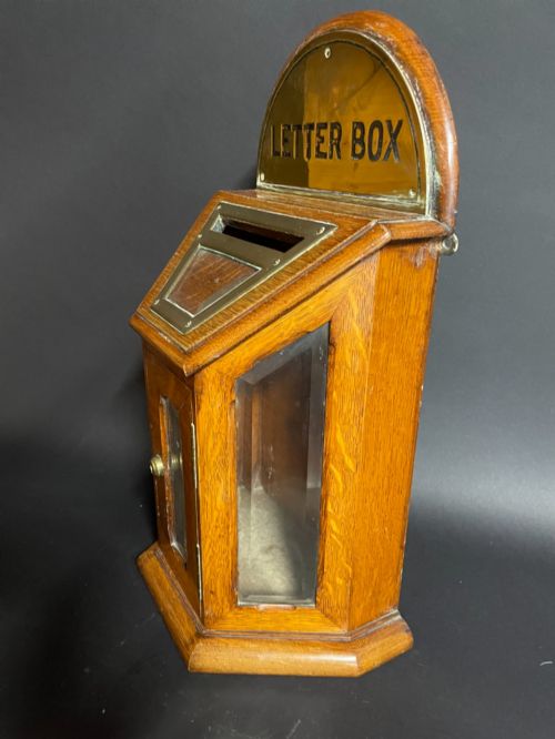 VICTORIAN OAK COUNTRY HOUSE LETTER BOX - ADDITIONAL PHOTO 3