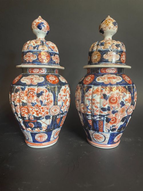 Pair of Imari Jars and Covers