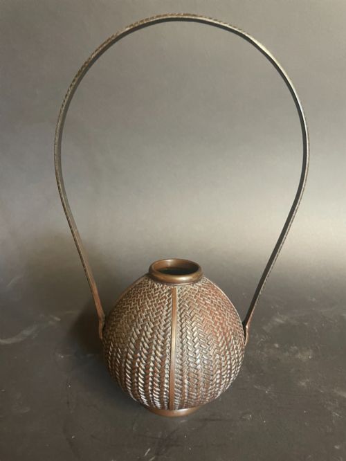 Japanese Bronze Ikebana Vase