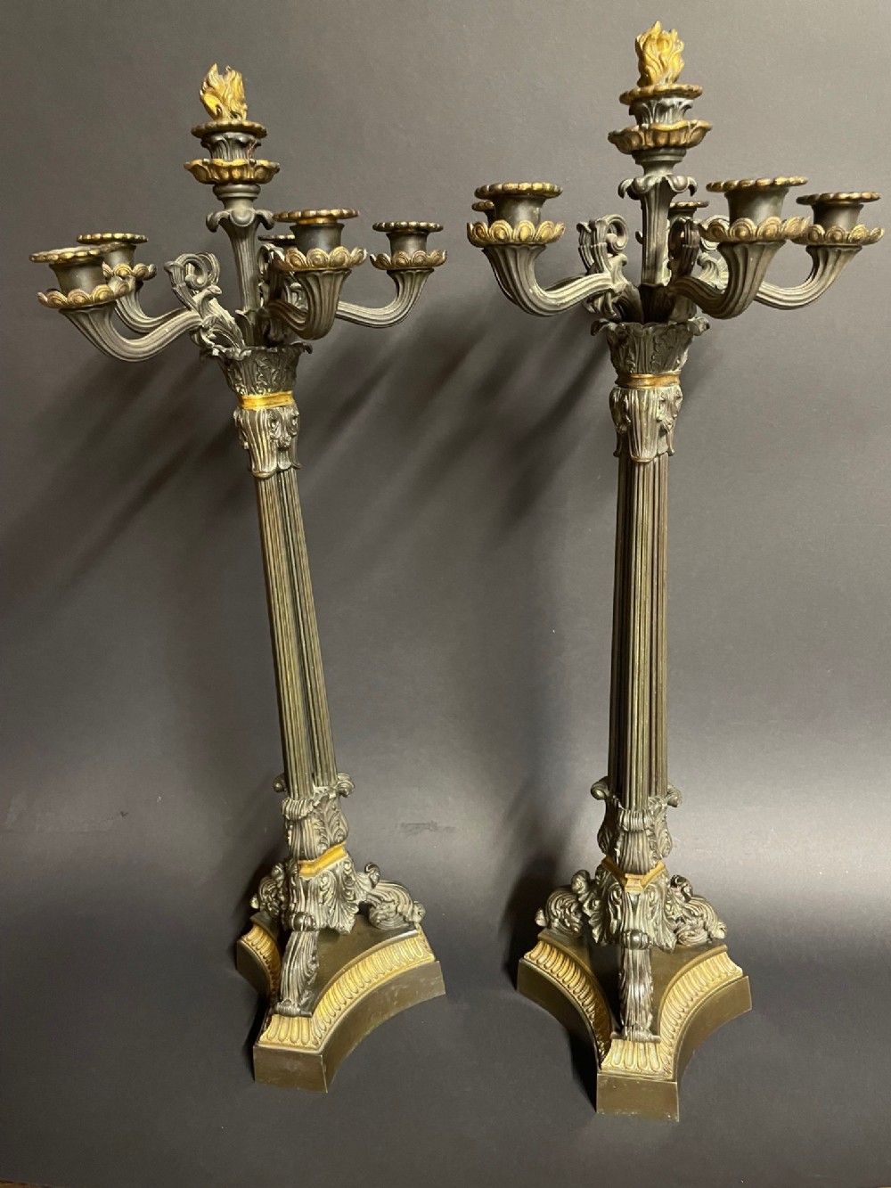 Pair of Bronze Candelabra