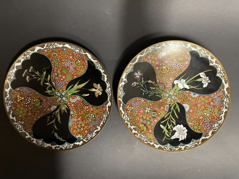 Pair of Cloisonne Dishes