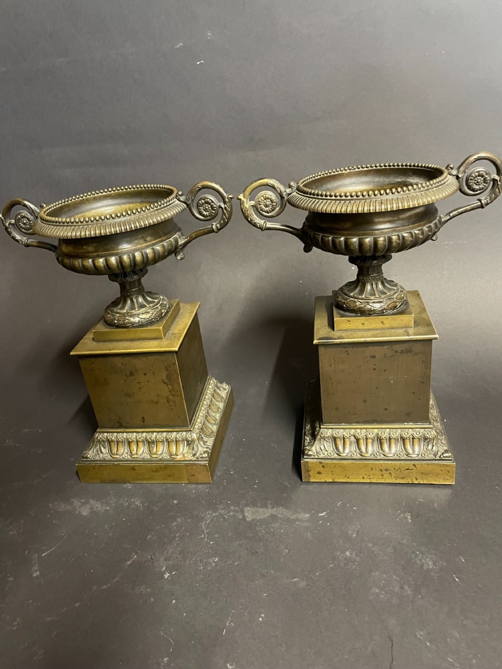 Pair of Regency Bronze urns.
