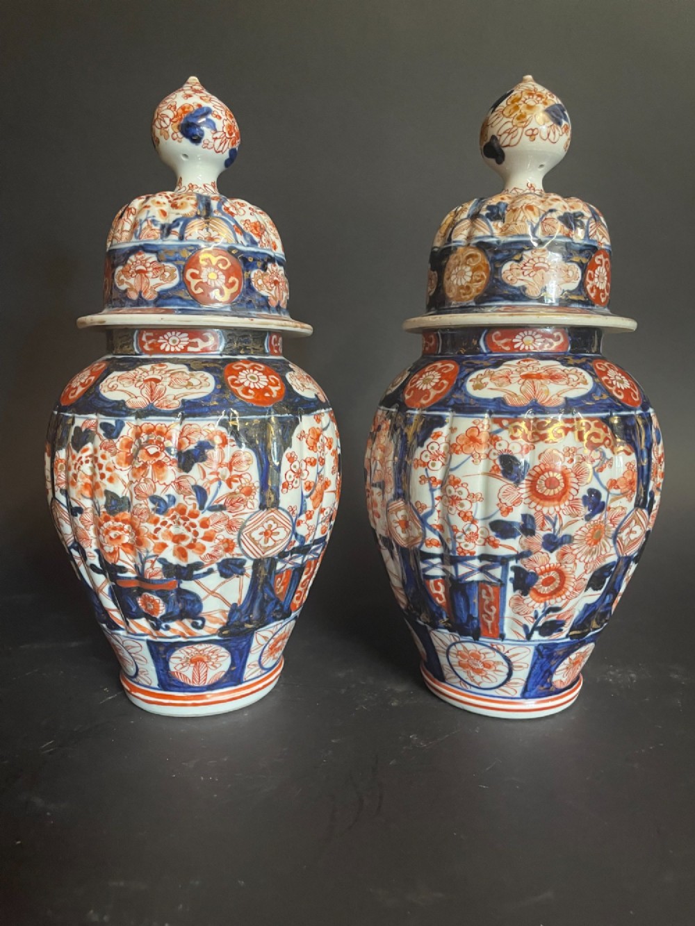Pair of Imari Jars and Covers