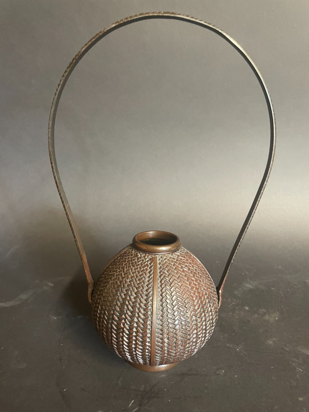 Japanese Bronze Ikebana Vase