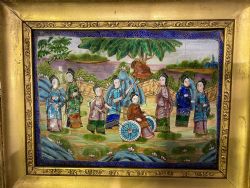 ANTIQUE CHINESE ENAMEL PANEL