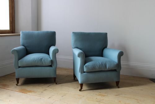 PAIR OF HOWARD STYLE ARMCHAIRS - ADDITIONAL PHOTO 1
