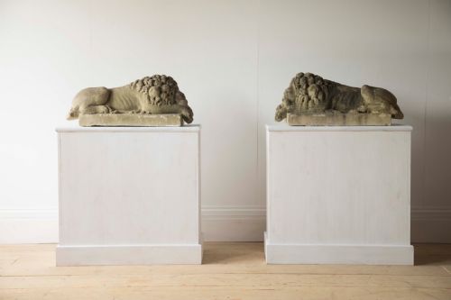 pair of canova lions - CATEGORY: ANTIQUE MISCELLANEOUS - DATED 19TH CENTURY