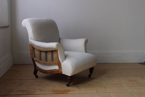 19th century howard style armchair - CATEGORY: ANTIQUE CHAIRS - DATED 19TH CENTURY