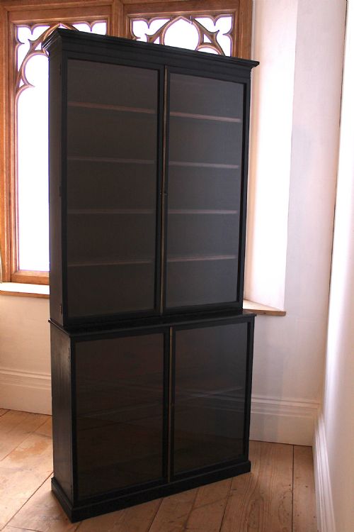 19th century ebonised bookcase - CATEGORY: ANTIQUE BOOKCASES - DATED 19TH CENTURY