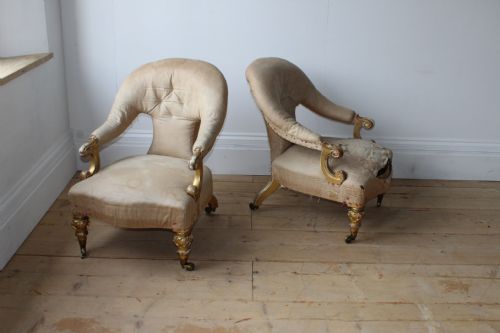 PAIR OF 19TH CENTURY ARMCHAIRS - ADDITIONAL PHOTO 1