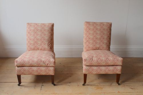 PAIR OF HOWARD AND SONS SLIPPER CHAIRS - ADDITIONAL PHOTO 1