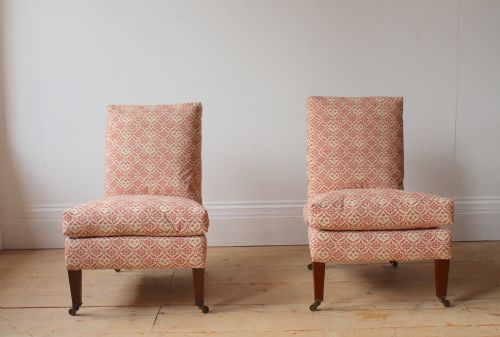 PAIR OF HOWARD AND SONS SLIPPER CHAIRS - ADDITIONAL PHOTO 3
