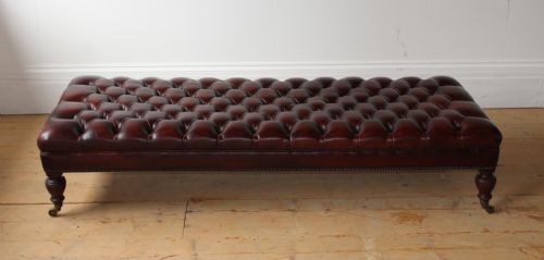 19TH CENTURY LEATHER OTTOMAN - ADDITIONAL PHOTO 1