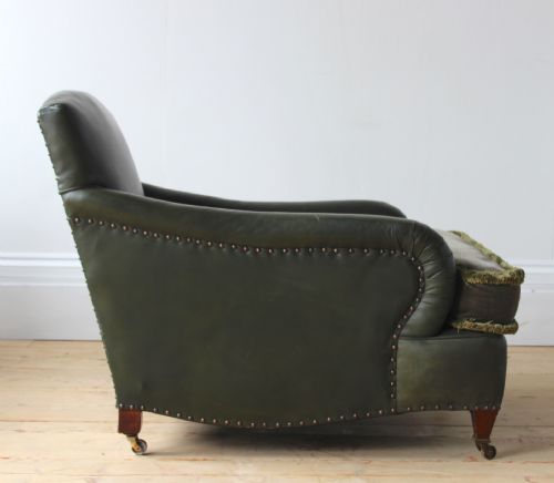 PAIR OF HOWARD STYLE LEATHER ARMCHAIRS - ADDITIONAL PHOTO 3