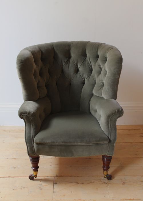 19TH CENTURY BUTTON BACK ARMCHAIR - ADDITIONAL PHOTO 1