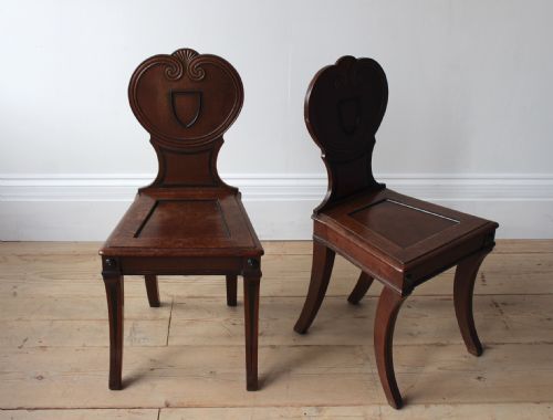 PAIR OF 19TH CENTURY HALL CHAIRS - ADDITIONAL PHOTO 2