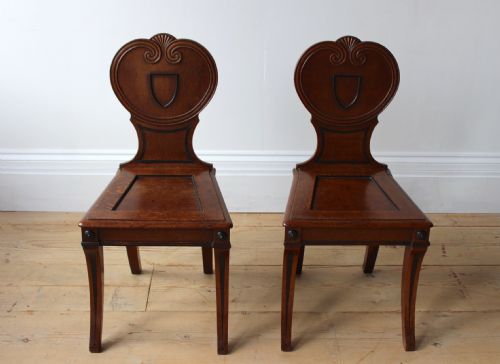 PAIR OF 19TH CENTURY HALL CHAIRS - ADDITIONAL PHOTO 1