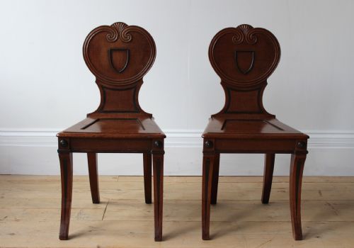 pair of 19th century hall chairs - CATEGORY: ANTIQUE CHAIRS - DATED 19TH CENTURY