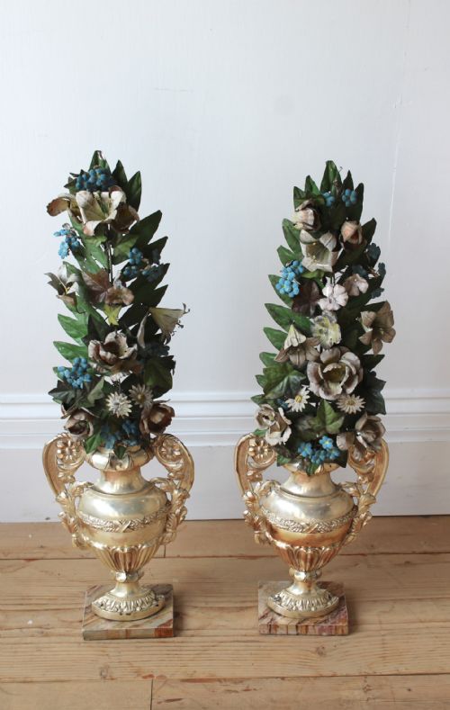 PAIR OF SILVER PLATED FAUX URNS - ADDITIONAL PHOTO 1