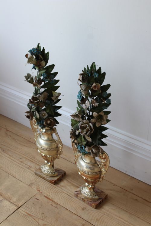 PAIR OF SILVER PLATED FAUX URNS - ADDITIONAL PHOTO 2