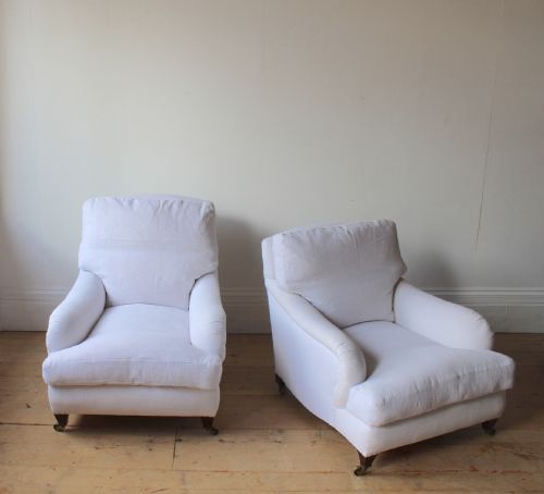 MATCHED PAIR OF HOWARD STYLE BRIDGEWATER ARMCHAIRS - ADDITIONAL PHOTO 2
