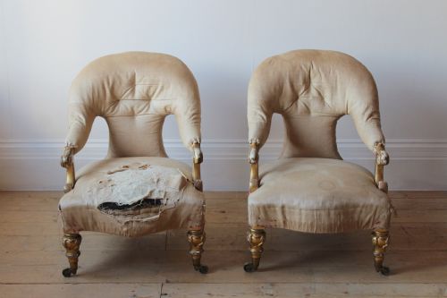 PAIR OF 19TH CENTURY ARMCHAIRS - ADDITIONAL PHOTO 1