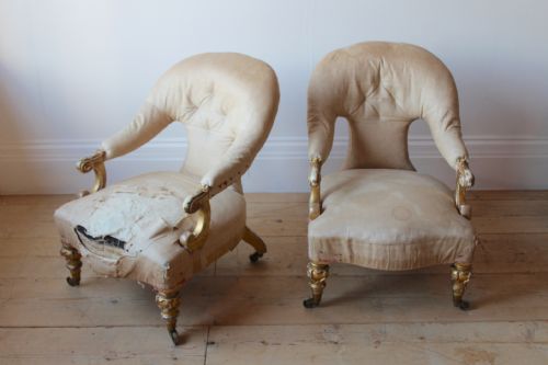 PAIR OF 19TH CENTURY ARMCHAIRS - ADDITIONAL PHOTO 2