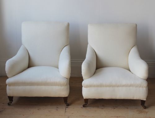 PAIR OF HOWARD STYLE ARMCHAIRS - ADDITIONAL PHOTO 2
