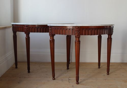 pair of demi lune consoles - CATEGORY: ANTIQUE TABLES - DATED 19TH CENTURY