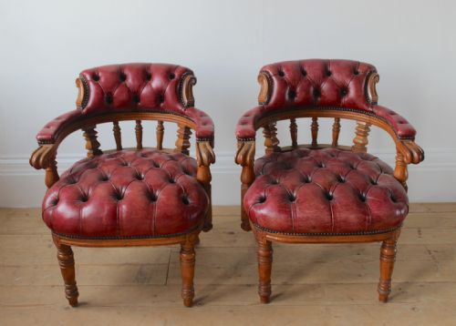 PAIR OF 19TH CENTURY DESK CHAIRS - ADDITIONAL PHOTO 1