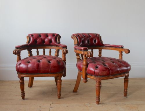 PAIR OF 19TH CENTURY DESK CHAIRS - ADDITIONAL PHOTO 2