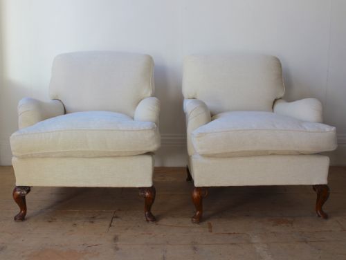 pair of 19th century howard and sons armchairs - CATEGORY: ANTIQUE CHAIRS - DATED 19TH CENTURY