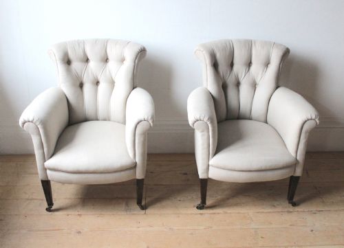 PAIR OF EDWARDIAN ARMCHAIRS - ADDITIONAL PHOTO 1