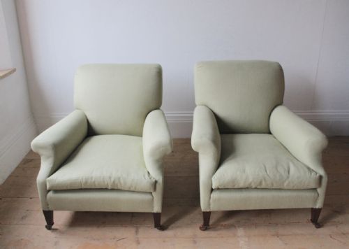 PAIR OF HOWARD STYLE ARMCHAIRS - ADDITIONAL PHOTO 2