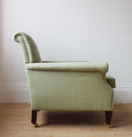 PAIR OF EDWARDIAN HOWARD STYLE ARMCHAIRS - ADDITIONAL PHOTO 3